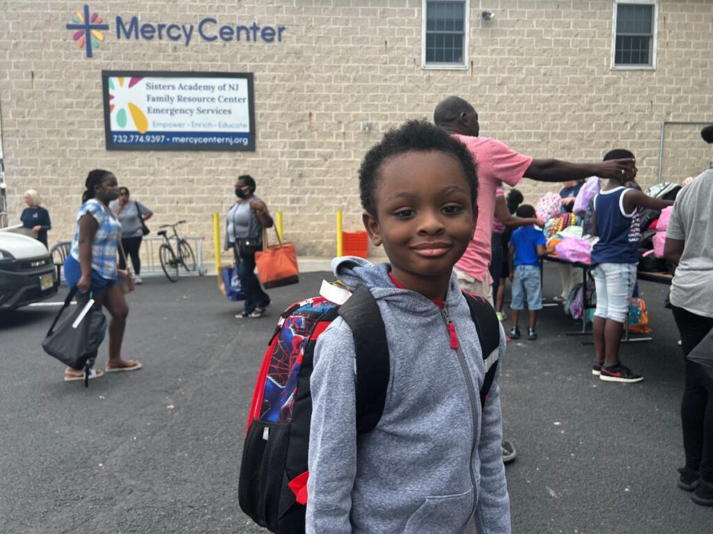 Mercy Center Prepares Families for “Back to School” – with Backpacks and Supplies!